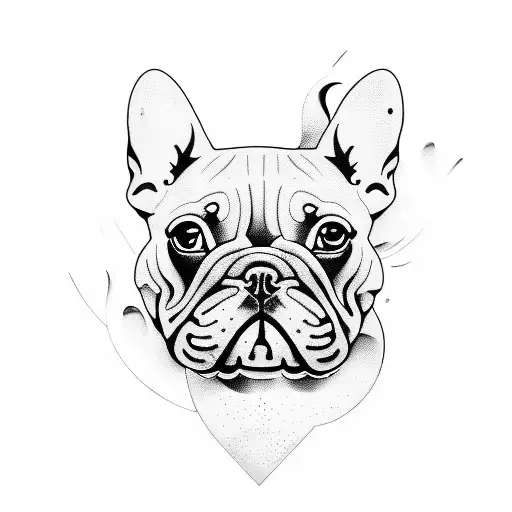 A Creative Tattoo Design Featuring A Frenchie Artist Painting A Mural