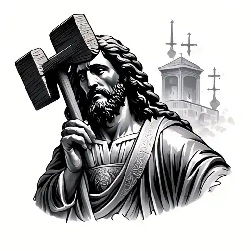 Black Jesus With Mallet On Judgment Day