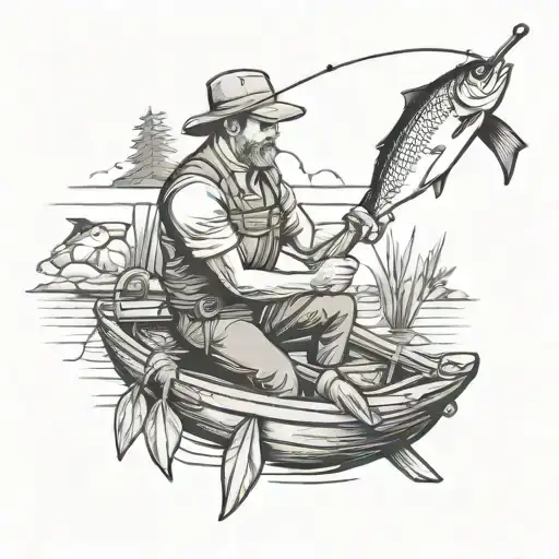 Fishing Scene Carpenter Working