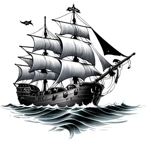 Skulls And Pirate Ship