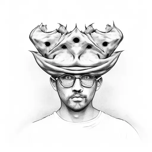 Man With Pumpkin On Head