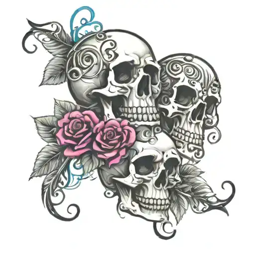 Bisexual Reference Roses And Vines Skull Bisexual Colors Bi Symbols