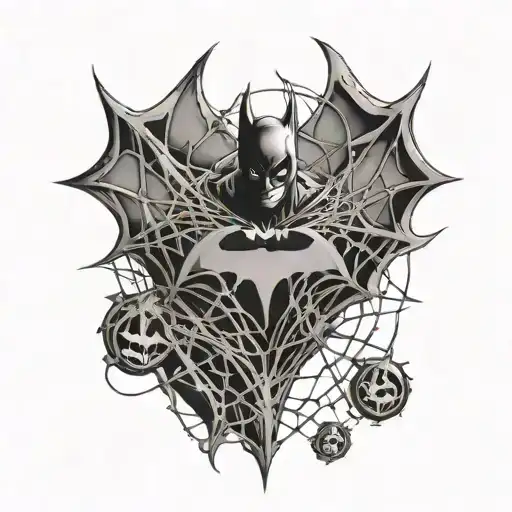 Batman Logo Wrapped In A Spider Web