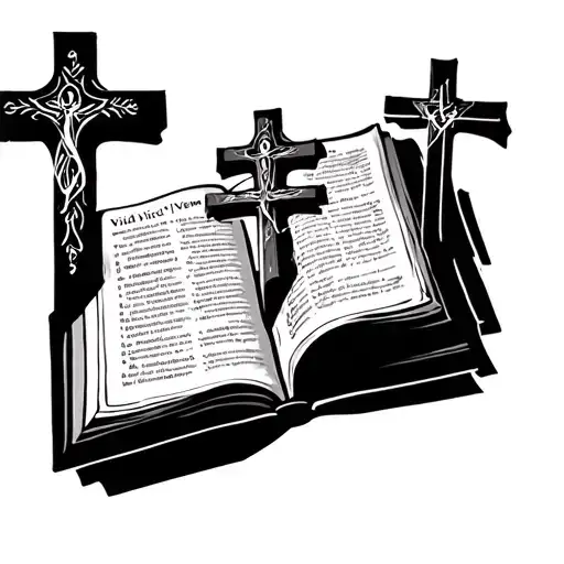 Three Crosses With The Writing Vidi Vici Veni With Christian Bible