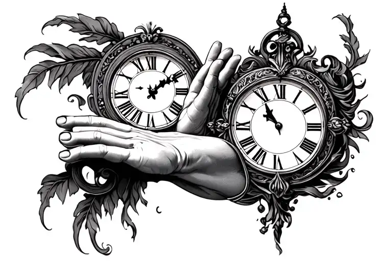 Roman Numeral Clock With Hands Praying