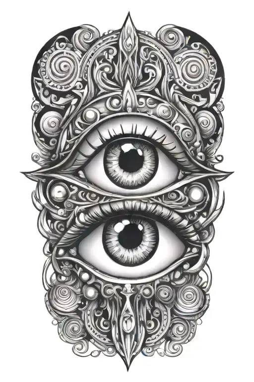 Eye Surrounded By Lights Shining