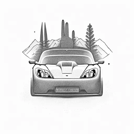 A Sleek Sports Car Racing Through Mountain Roads