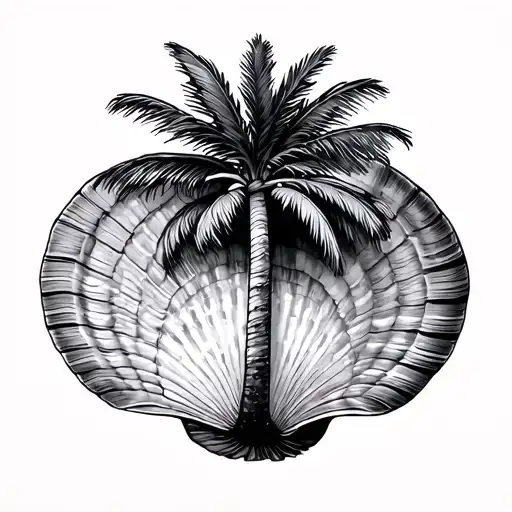 Beach Seashell Palm Tree