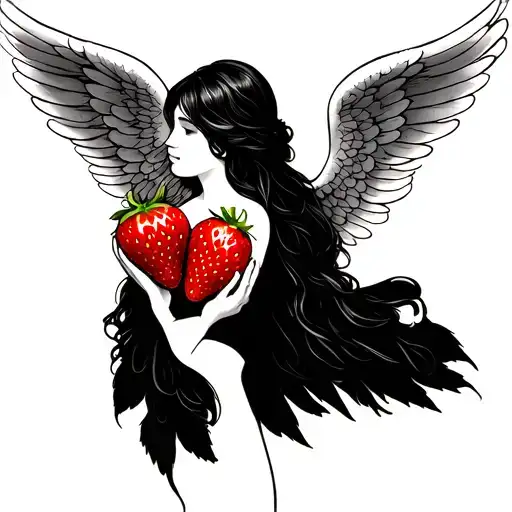 Strawberry Angel Wings Holding