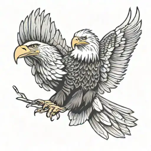 Bald Eagle Flying With Bacon