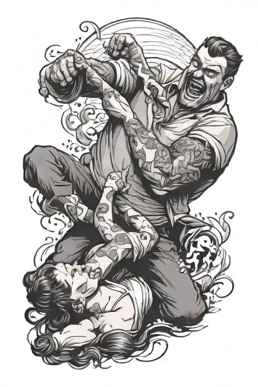 A Drunk Dad Beating His Wife