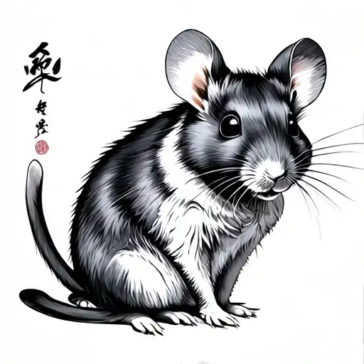 Japanese Stylised Beautiful Lady Rat