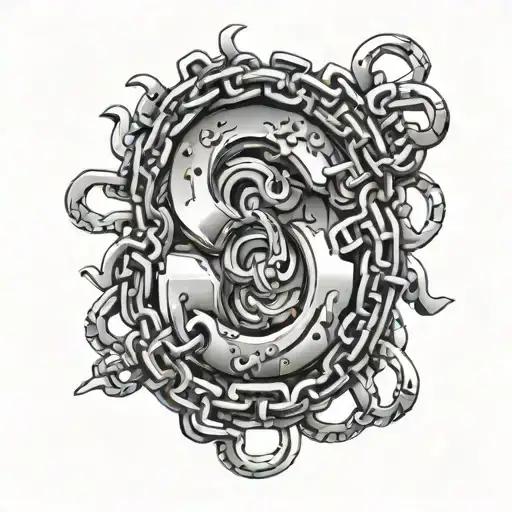 Number 66 Made Out Of Car Chain