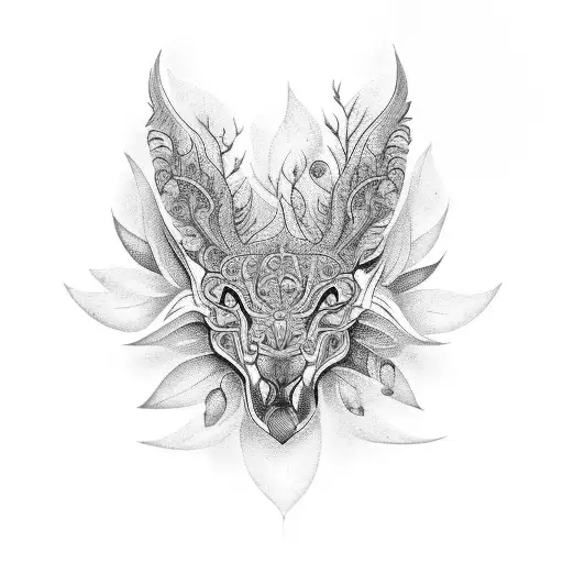 An Intricate Tattoo Featuring Nature And Home Motifs With A Touch Of Psychology