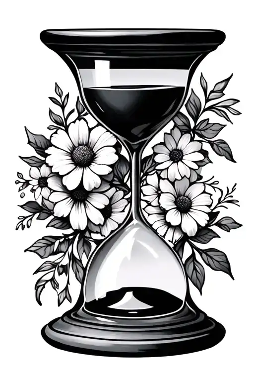Hourglass With Flowers Wrapped Around It