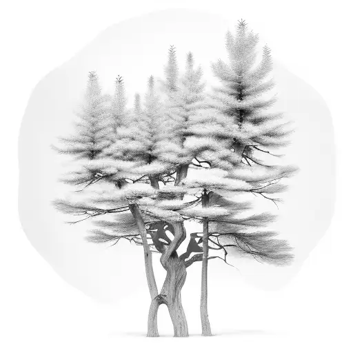 Shawdow Pine Tree Forest