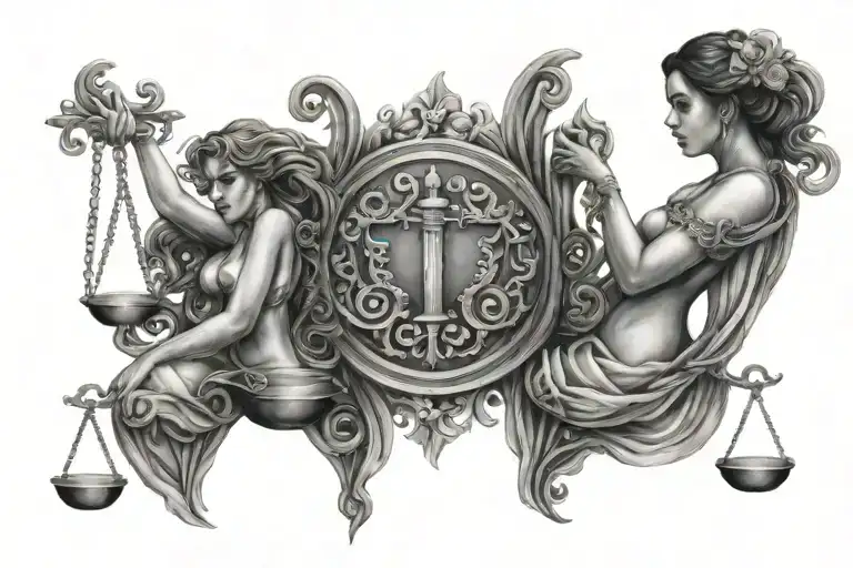 Gemini Sisters And Libra Scales