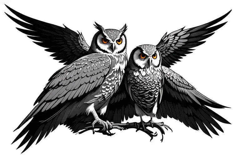 Astral Owls With Phoenix