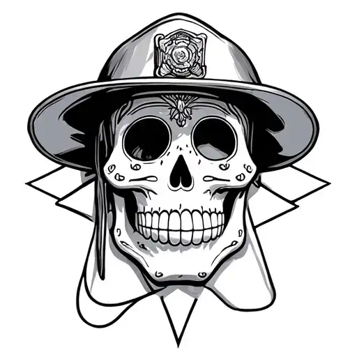 Firefighter Sugar Skull