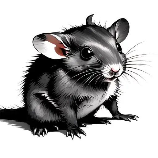 Japanese Stylised Beautiful Lady Rat Standing An Adult Woman