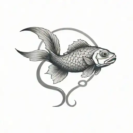 Pisces Symbol Fish With Snake