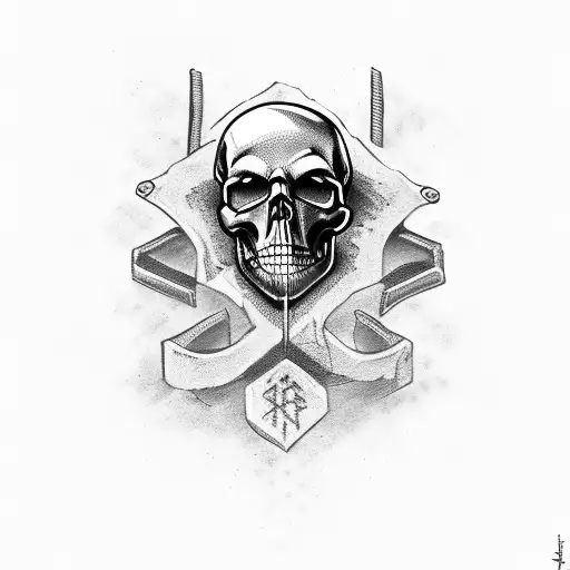 Skull With Viking Runes