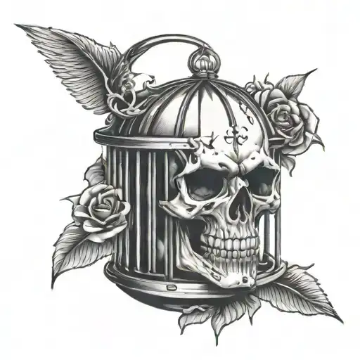 Skull Cage Sand Timer