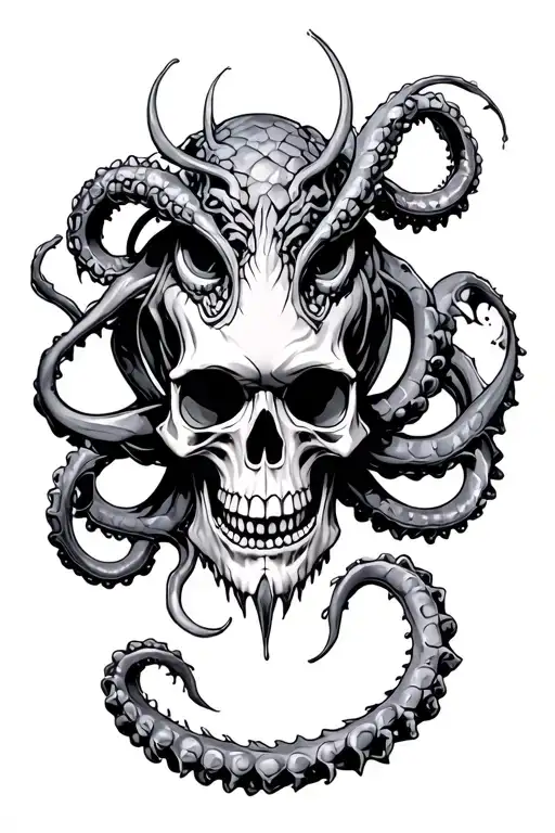 Aquarius Skull Kraken