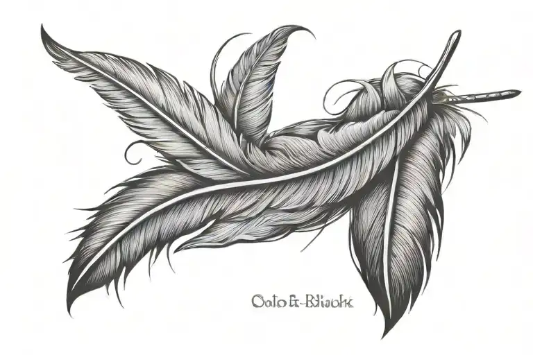 Feather And Drop With Name Oslo And Ari