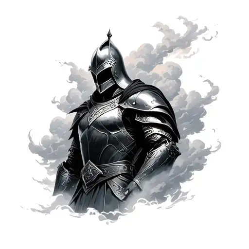 Knight And Dark Storm Clouds
