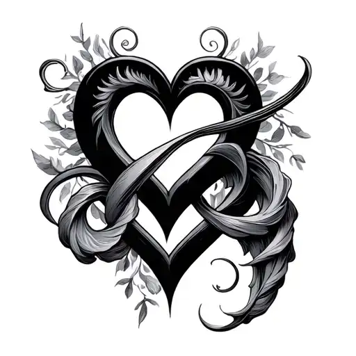 Infinity Heart With Aquarius And Virgo Zodiac Sign