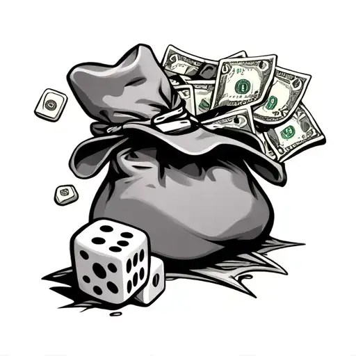 Texas With Dice And Money Bags In The Inside