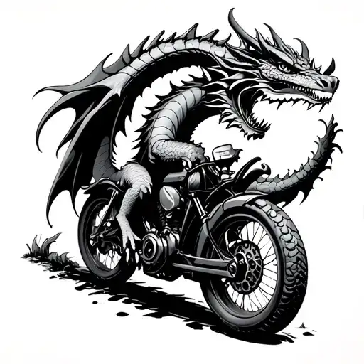 Dragon On A Bike Trail Winding