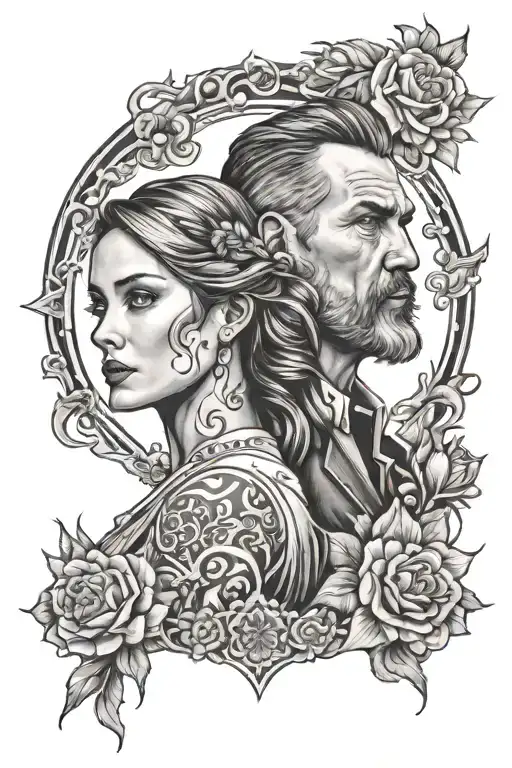 Father And Daughter Tattoo Design Inspired