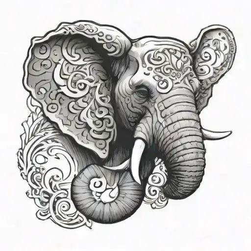 Elephant Head With The Name Leo Inside It