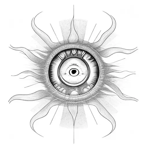 Sun With Spiritual Eye Floating In My Head