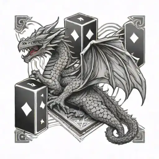 Building Blocks Deck Of Cards And A Dragon