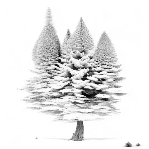 Shawdow Thick Pine Tree Forest