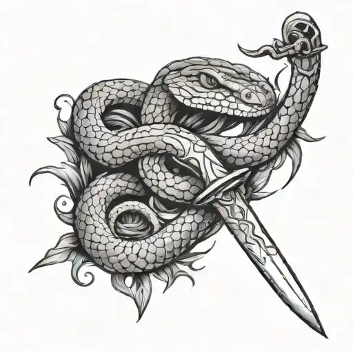 Small Snake And Sword Surrounded