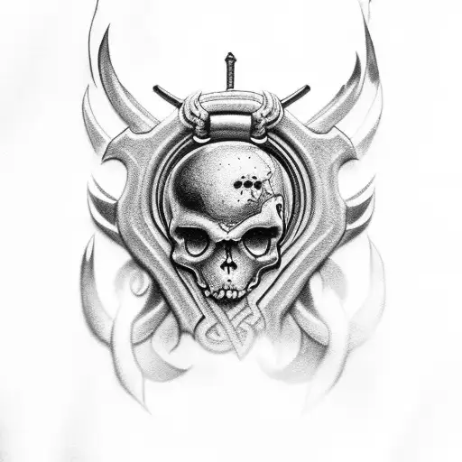 Caveira Do Odin Com Uma Bulsola Atra