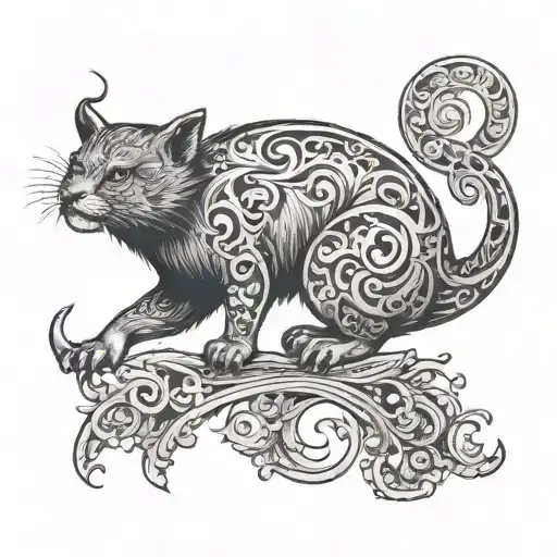 Spirit Animal Over Initial A Black Grey