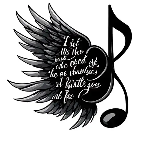 A Quarter Note Rest Music Symbol That Also Looks Like Wings With A Bible Verse