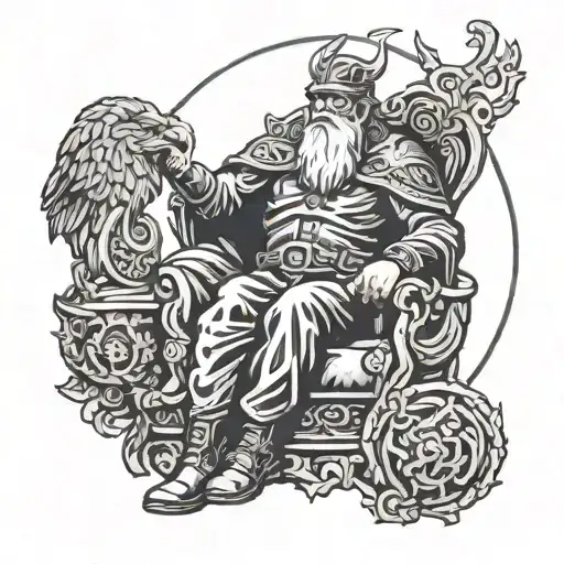 Norse God Odin Sitting