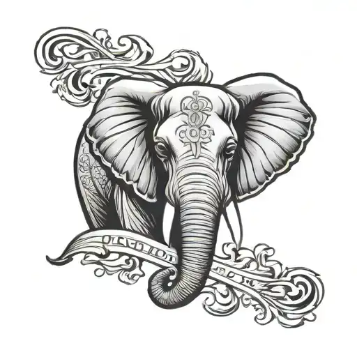 Simple Elephant Head With The Name Leo Inside It