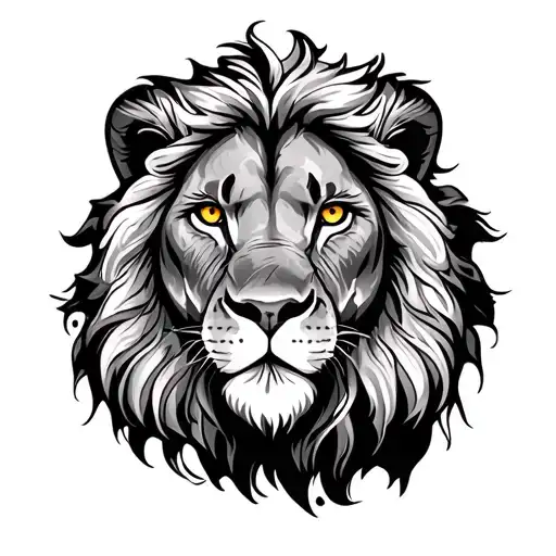 Imposing Lion With Bright Eyes
