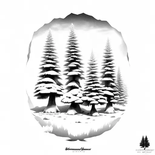 Shawdow Pine Tree Forest