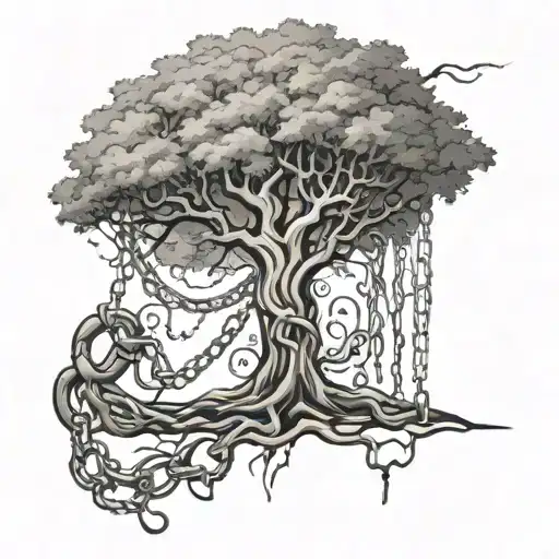 Sephirothic Tree With Chains For Forearm