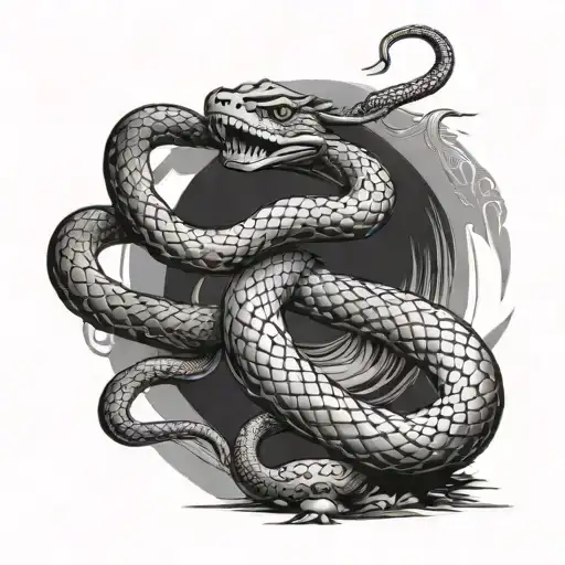 Snake Leaving Samurai Standing