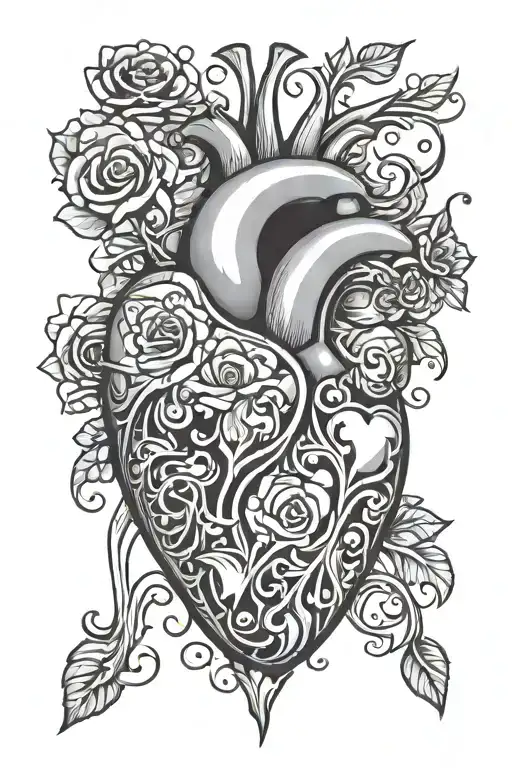 Cartoon Heart With Amzst Inside