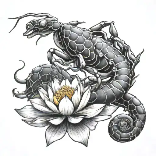 Scorpion & Lotus Flower Blooming